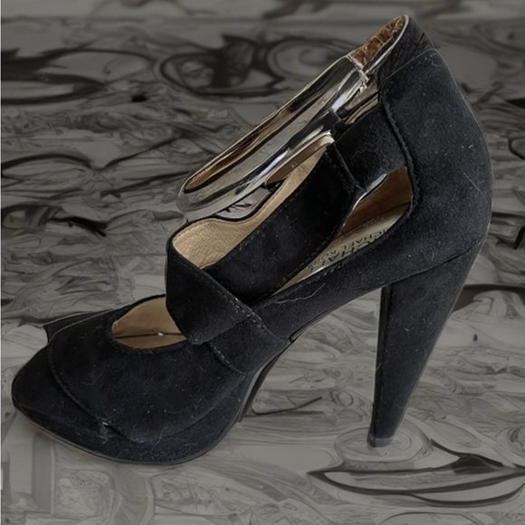 MK BLACK SANDAL | SIZE 6.5 | NEW LIKE NEW! SUEDE PLATFORM | 100% LEATHER - Picture 4 of 11